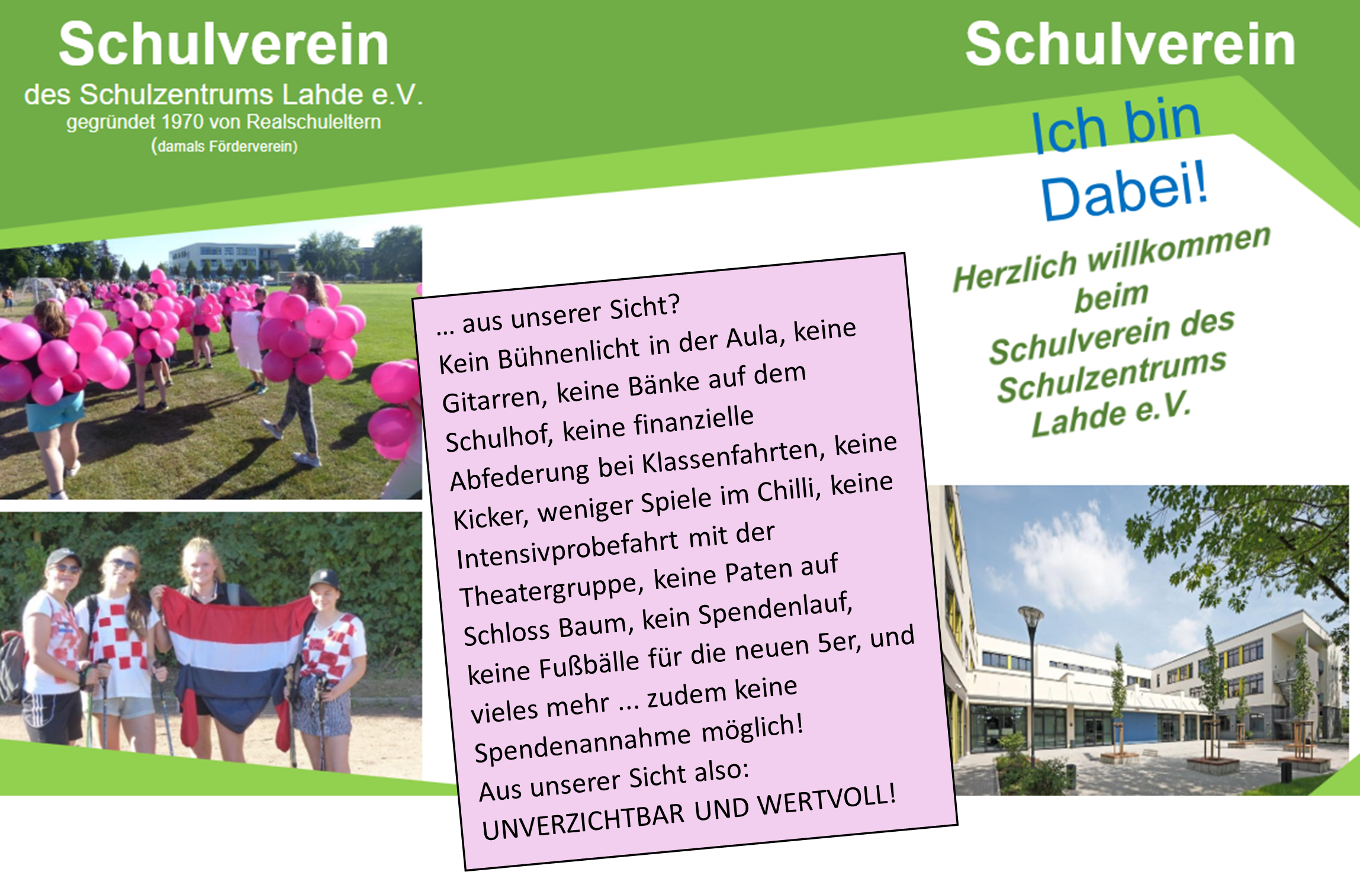 Der Schulverein braucht „Nachwuchs“! Der Schulverein braucht „Nachwuchs“!